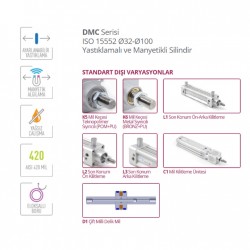 Pemaks DMCE-A 032-0120 Çift Etkili Manyetikli Yastıklamalı Silindir