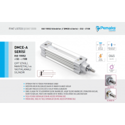 Pemaks DMCE-A 032-0090 Çift Etkili Manyetikli Yastıklamalı Pnömatik Silindir Pemaks DMCE-A 032-0090 Çift Etkili Manyetikli Yastıklamalı Pnömatik Silindir