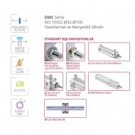 Pemaks DMCE-A 032-0210 Çift Etkili Manyetikli Yastıklamalı Pnömatik Silindir