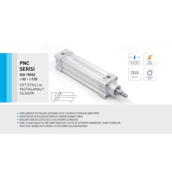 Pemaks PNC-Y 050-0100 Pnömatik Silindir Yastıklamalı Pemaks PNC-Y 050-0100 Pnömatik Silindir Yastıklamalı