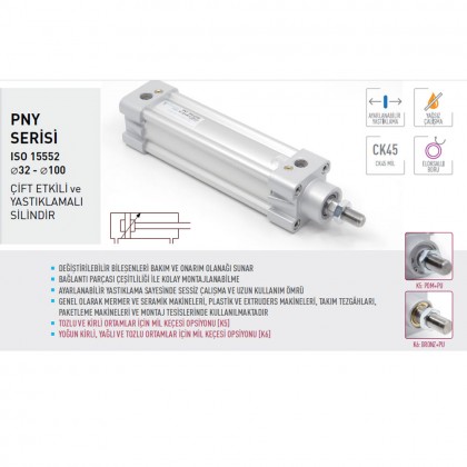 Pemaks PNY 050-0100 Pnömatik Silindir Yastıklamalı