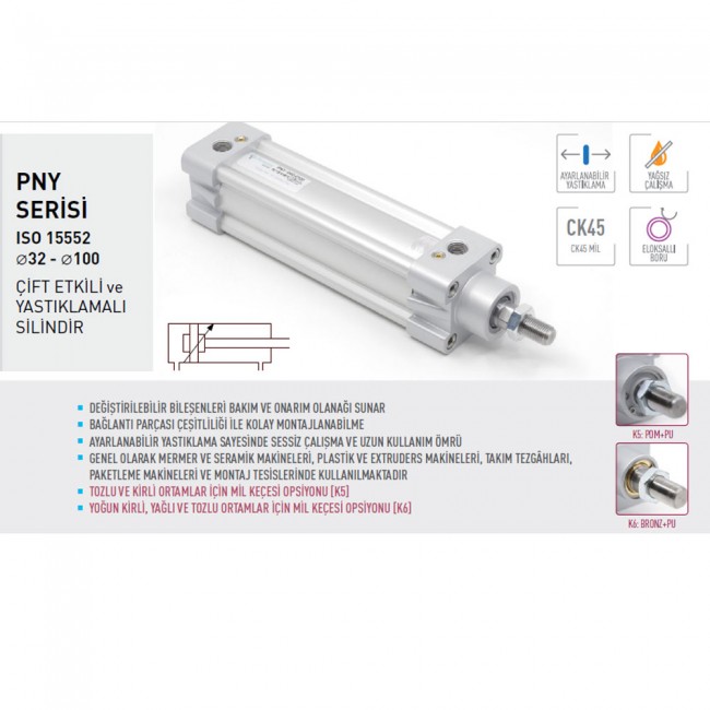 Pemaks PNY 050-0100 Pnömatik Silindir Yastıklamalı
