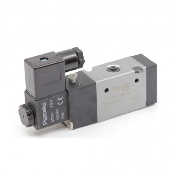 Pemaks PV1E Serisi 1/4" 3/2 Tek Bobin Valf Normalde Kapalı 24VDC Pemaks PV1E Serisi 1/4" 3/2 Tek Bobin Valf Normalde Kapalı 24VDC