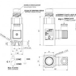 Euroswitch 8-160 Bar Basınç Anahtarı G1/4 (ÇİFT KONTAK-SPDT)-69223015 Euroswitch 8-160 Bar Basınç Anahtarı G1/4 (ÇİFT KONTAK-SPDT)-69223015