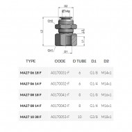 Cmatic MA27 06 18 F Dişi Perde Geçiş Nipeli 20 Bar