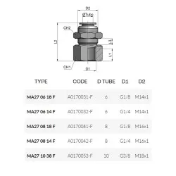 Cmatic MA27 10 38 F Dişi Perde Geçiş Nipeli 20 Bar