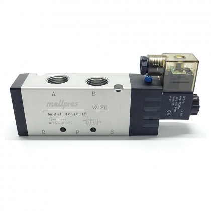 Mellpres 4V410-15 1/2 5/2 Single Coil 24VDC Pneumatic Valve