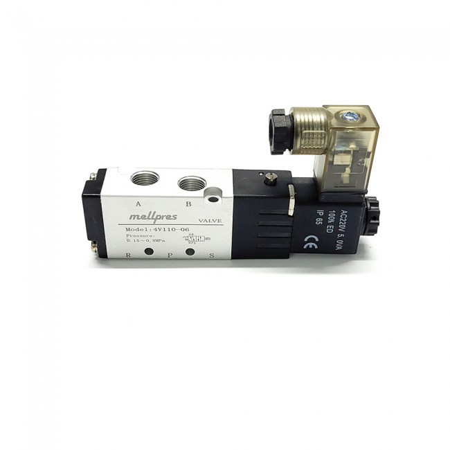 Mellpres 4V110-06 1/8 5/2 Tek Bobin Pnömatik Valf 220VAC Mellpres 4V110-06 1/8 5/2 Tek Bobin Pnömatik Valf 220VAC