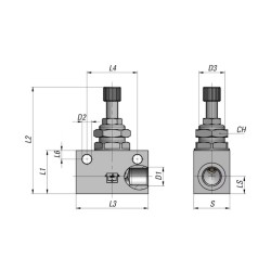 Cmatic MV21 00 18/B Hat Tipi Hız Ayar Valfi Çift Yön Cmatic MV21 00 18/B Hat Tipi Hız Ayar Valfi Çift Yön