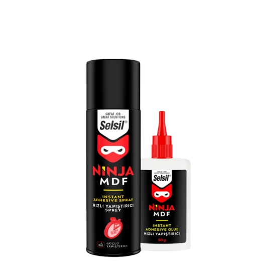 Selsil Ninja Mdf Hızlı Yapıştırıcı 400ML + 100G Shrink Selsil Ninja Mdf Hızlı Yapıştırıcı 400ML + 100G Shrink