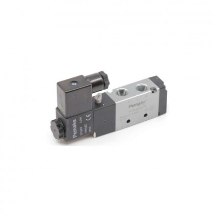 Pemaks 1/4 5/2 Single Coil Directional Control Valve 24VDC