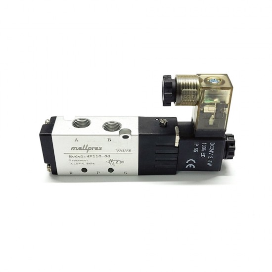 Mellpres 4V110-06 1/8 5/2 Tek Bobin Pnömatik Valf 24VDC Mellpres 4V110-06 1/8 5/2 Tek Bobin Pnömatik Valf 24VDC