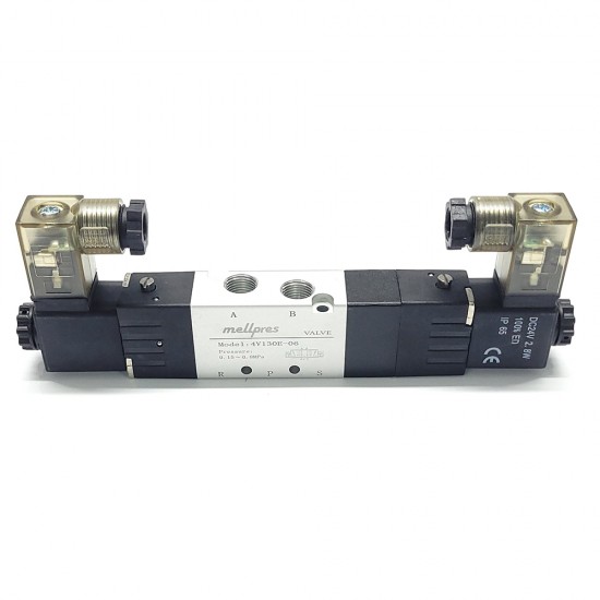 Mellpres 4V130C-06 1/8 5/3 Çift Bobin Açık Merkez Pnömatik Valf 24VDC Mellpres 4V130C-06 1/8 5/3 Çift Bobin Açık Merkez Pnömatik Valf 24VDC