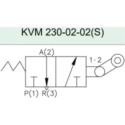 KCC KVMG 230-02-02 Makaralı Valf 3 Portlu 1/4" 3/2 N.K. 